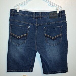 Buffalo Men's Distressed Denim Jean Shorts With Embroidered Pockets
